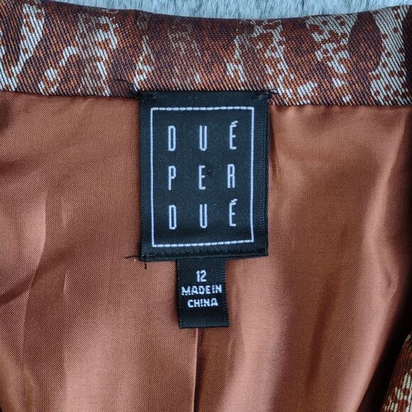 Dué Per Dué Animal Print Blazer Size 12 - Picture 4 of 11